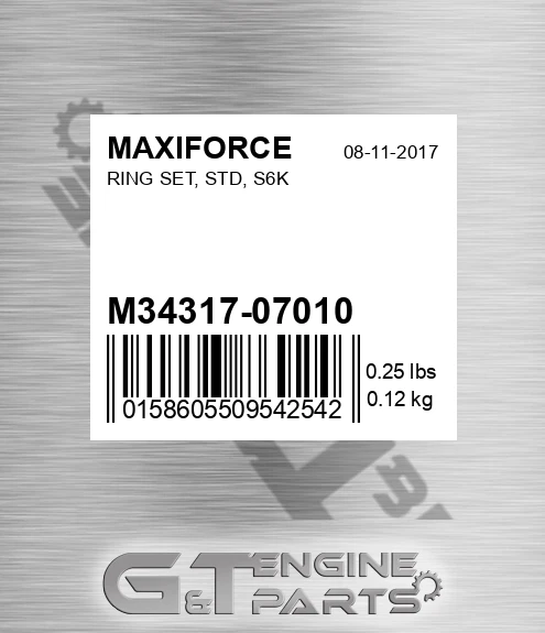 M34317-07010 Ring Set, Std, S6k for MAXIFORCE