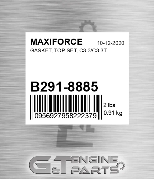 B291-8885 Gasket, Top Set, C3.3/c3.3t for MAXIFORCE