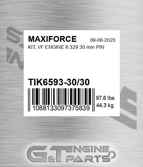 TIK6593-30/30 Kit, I/f Engine 6.329 30 Mm Pin for MAXIFORCE