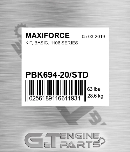 PBK694-20/STD Kit, Basic, 1106 Series for MAXIFORCE