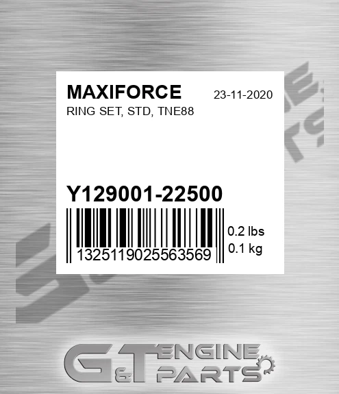Y129001-22500 Ring Set, Std, Tne88 for MAXIFORCE