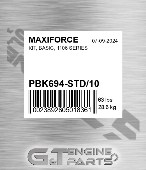 PBK694-STD/10 Kit, Basic, 1106 Series for MAXIFORCE