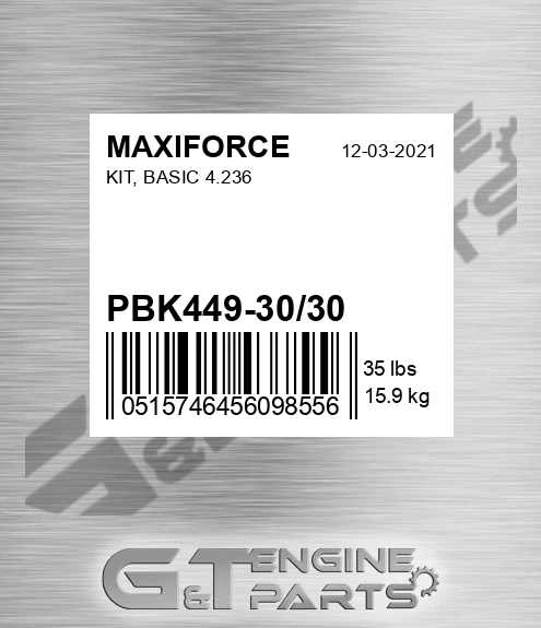 PBK449-30/30 Kit, Basic 4.236 for MAXIFORCE