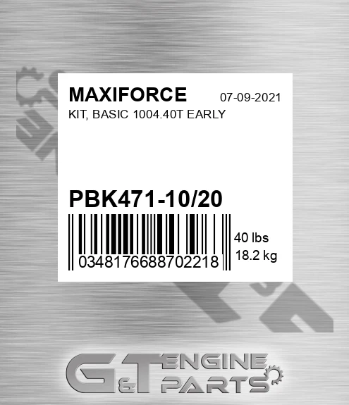 PBK471-10/20 Kit, Basic 1004.40t Early for MAXIFORCE