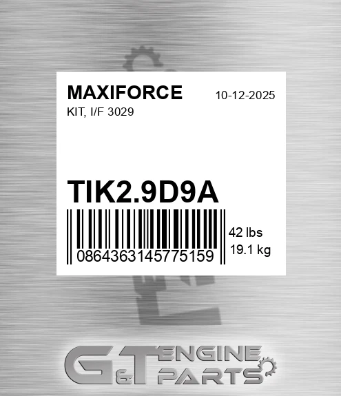 TIK2.9D9A Kit, I/f 3029 for MAXIFORCE