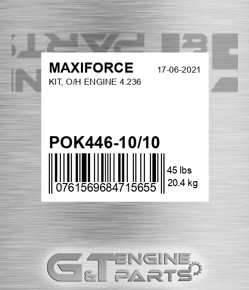 POK446-10/10 Kit, O/h Engine 4.236 for MAXIFORCE