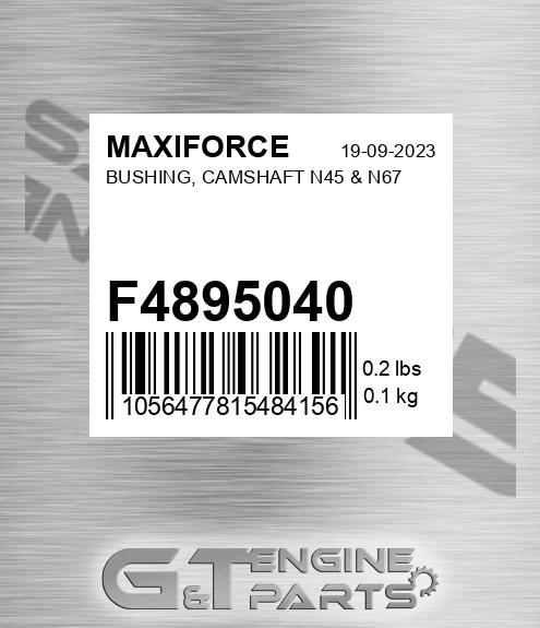 F4895040 Bushing, Camshaft N45 & N67 for MAXIFORCE