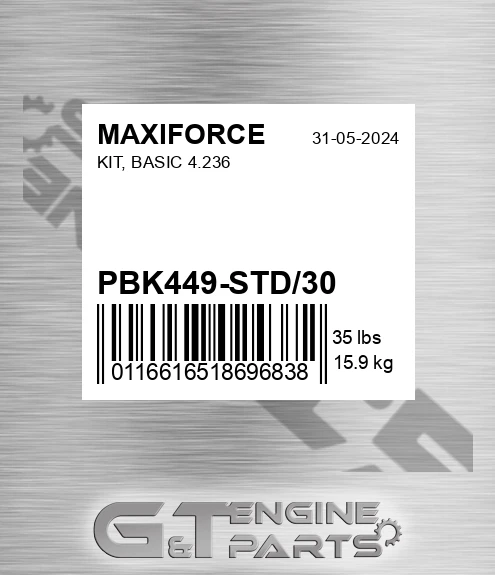 PBK449-STD/30 Kit, Basic 4.236 for MAXIFORCE