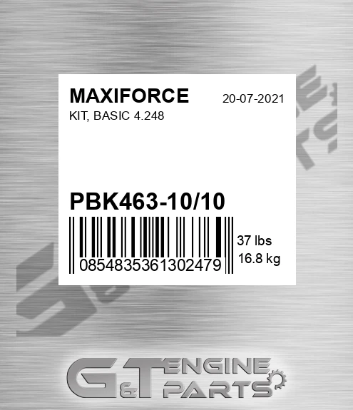PBK463-10/10 Kit, Basic 4.248 for MAXIFORCE