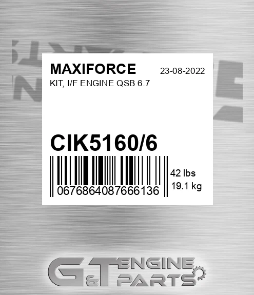 CIK5160/6 Kit, I/f Engine Qsb 6.7 for MAXIFORCE