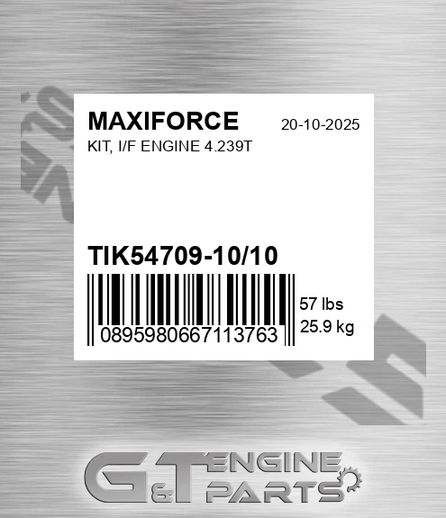 TIK54709-10/10 Kit, I/f Engine 4.239t for MAXIFORCE