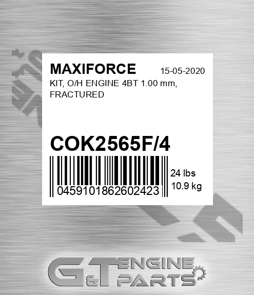 COK2565F/4 Kit, O/h Engine 4bt 1.00 Mm, Fractured for MAXIFORCE
