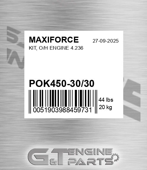 POK450-30/30 Kit, O/h Engine 4.236 for MAXIFORCE