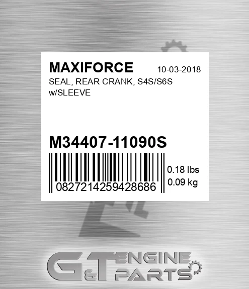 M34407-11090S Seal, Rear Crank, S4s/s6s W/sleeve for MAXIFORCE