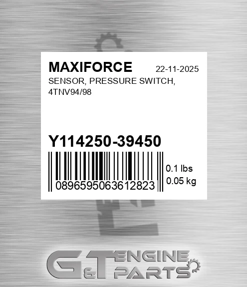 Y114250-39450 Sensor, Pressure Switch, 4tnv94/98