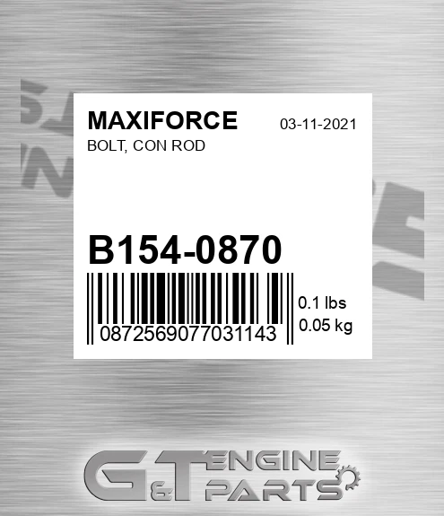 B154-0870 Bolt, Con Rod for MAXIFORCE