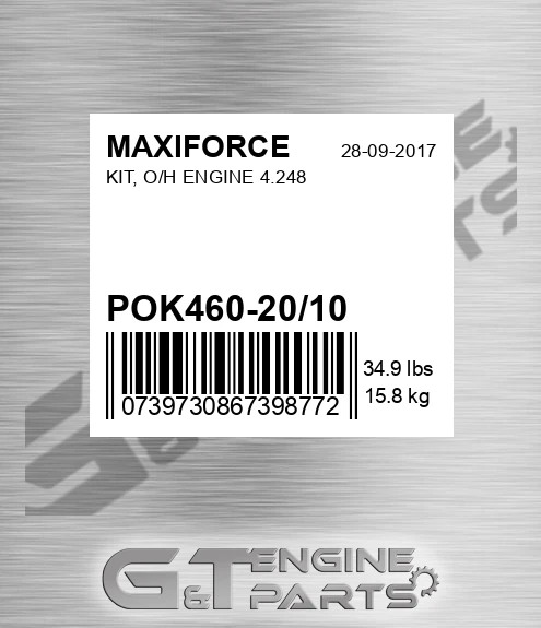 POK460-20/10 Kit, O/h Engine 4.248 for MAXIFORCE
