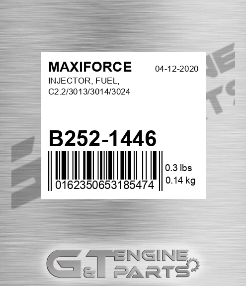 B252-1446 Injector, Fuel, C2.2/3013/3014/3024 for MAXIFORCE