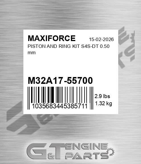 M32A17-55700 Piston And Ring Kit S4s-dt 0.50 Mm for MAXIFORCE