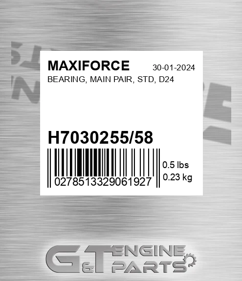 H7030255/58 Bearing, Main Pair, Std, D24 for MAXIFORCE