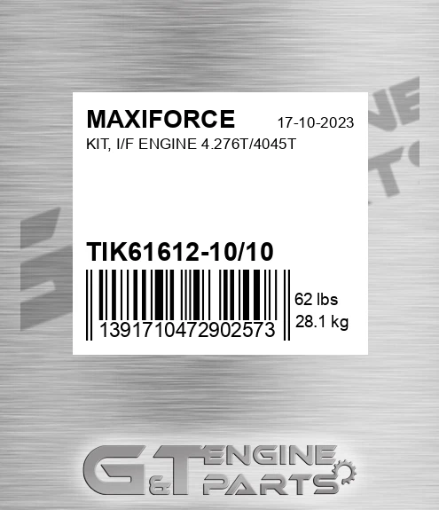 TIK61612-10/10 Kit, I/f Engine 4.276t/4045t for MAXIFORCE