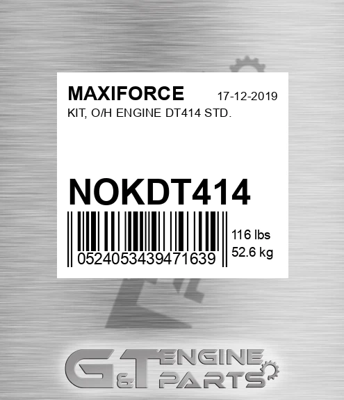 NOKDT414 Kit, O/h Engine Dt414 Std.