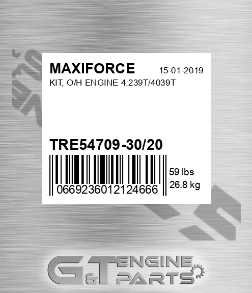 TRE54709-30/20 Kit, O/h Engine 4.239t/4039t for MAXIFORCE