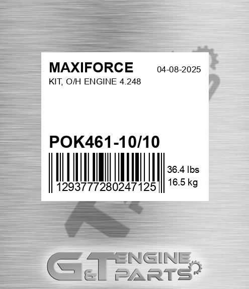 POK461-10/10 Kit, O/h Engine 4.248 for MAXIFORCE