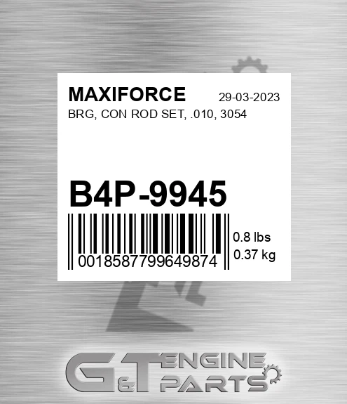 B4P-9945 Brg, Con Rod Set, .010, 3054 for MAXIFORCE