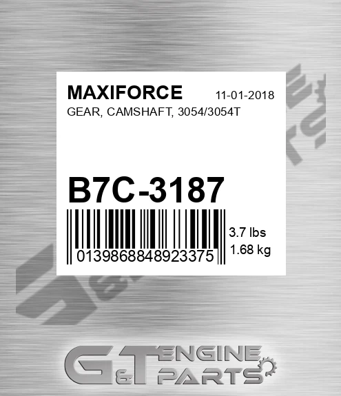 B7C-3187 Gear, Camshaft, 3054/3054t for MAXIFORCE