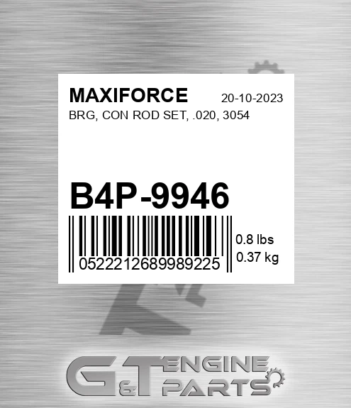 B4P-9946 Brg, Con Rod Set, .020, 3054 for MAXIFORCE