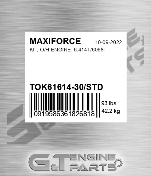 TOK61614-30/STD Kit, O/h Engine 6.414t/6068t for MAXIFORCE