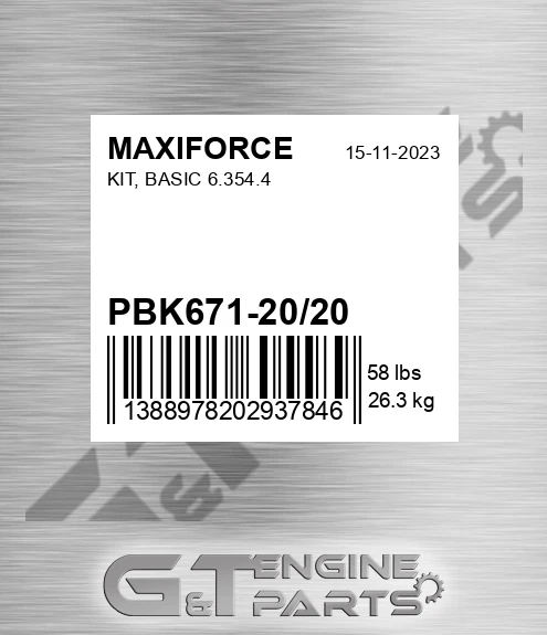 PBK671-20/20 Kit, Basic 6.354.4 for MAXIFORCE