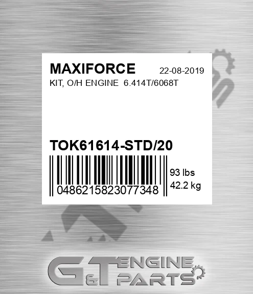 TOK61614-STD/20 Kit, O/h Engine 6.414t/6068t for MAXIFORCE