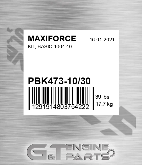 PBK473-10/30 Kit, Basic 1004.40 for MAXIFORCE
