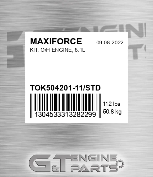 TOK504201-11/STD Kit, O/h Engine, 8.1l for MAXIFORCE
