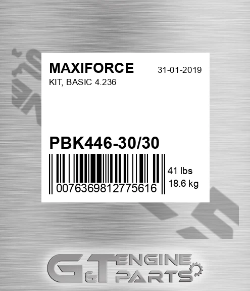 PBK446-30/30 Kit, Basic 4.236 for MAXIFORCE