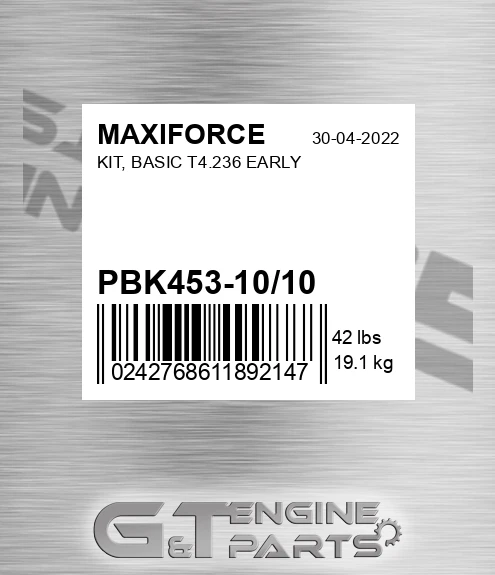 PBK453-10/10 Kit, Basic T4.236 Early for MAXIFORCE