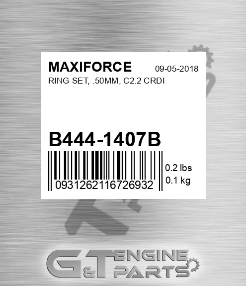 B444-1407B Ring Set, .50mm, C2.2 Crdi for MAXIFORCE