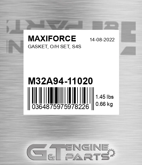 M32A94-11020 Gasket, O/h Set, S4s for MAXIFORCE
