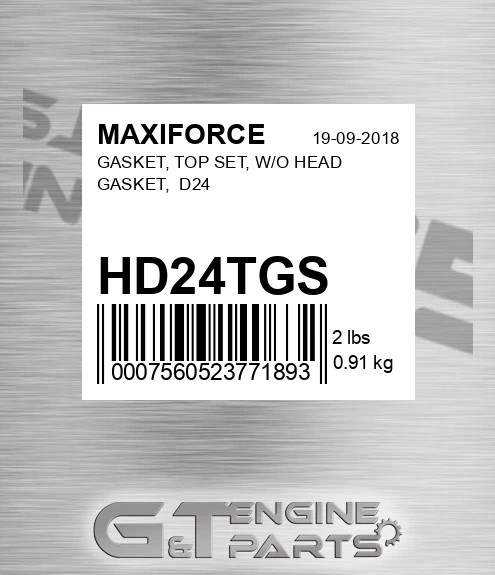 HD24TGS Gasket, Top Set, W/o Head Gasket, D24 for MAXIFORCE
