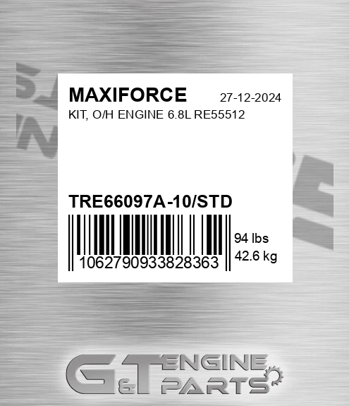 TRE66097A-10/STD Kit, O/h Engine 6.8l Re55512 for MAXIFORCE
