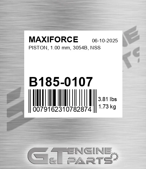 B185-0107 Piston, 1.00 Mm, 3054b, Nss for MAXIFORCE
