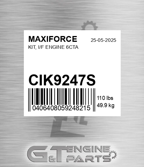 CIK9247S Kit, I/f Engine 6cta for MAXIFORCE