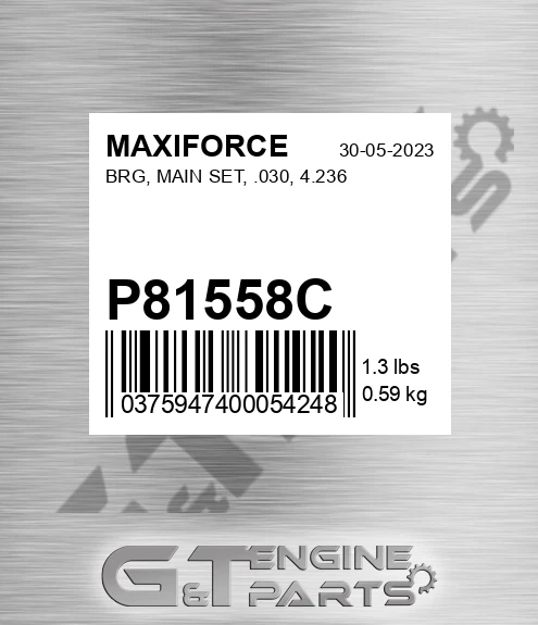 P81558C Brg, Main Set, .030, 4.236 for MAXIFORCE