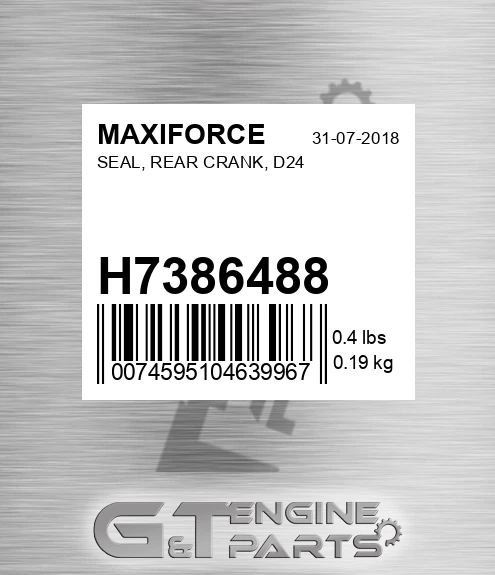 H7386488 Seal, Rear Crank, D24 for MAXIFORCE