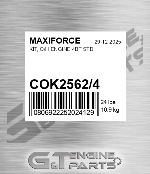 COK2562/4 Kit, O/h Engine 4bt Std for MAXIFORCE