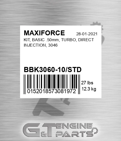 BBK3060-10/STD Kit, Basic .50mm, Turbo, Direct Injection, 3046 for MAXIFORCE