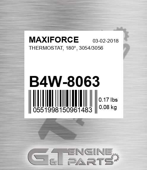 B4W-8063 Thermostat, 180°, 3054/3056 for MAXIFORCE