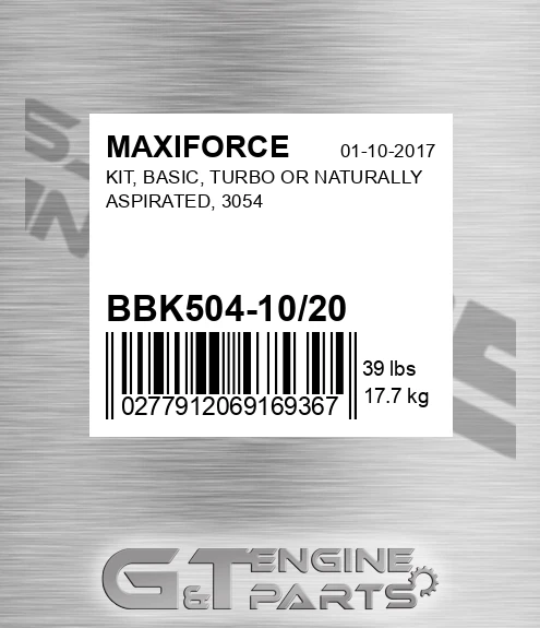 BBK504-10/20 Kit, Basic, Turbo Or Naturally Aspirated, 3054 for MAXIFORCE